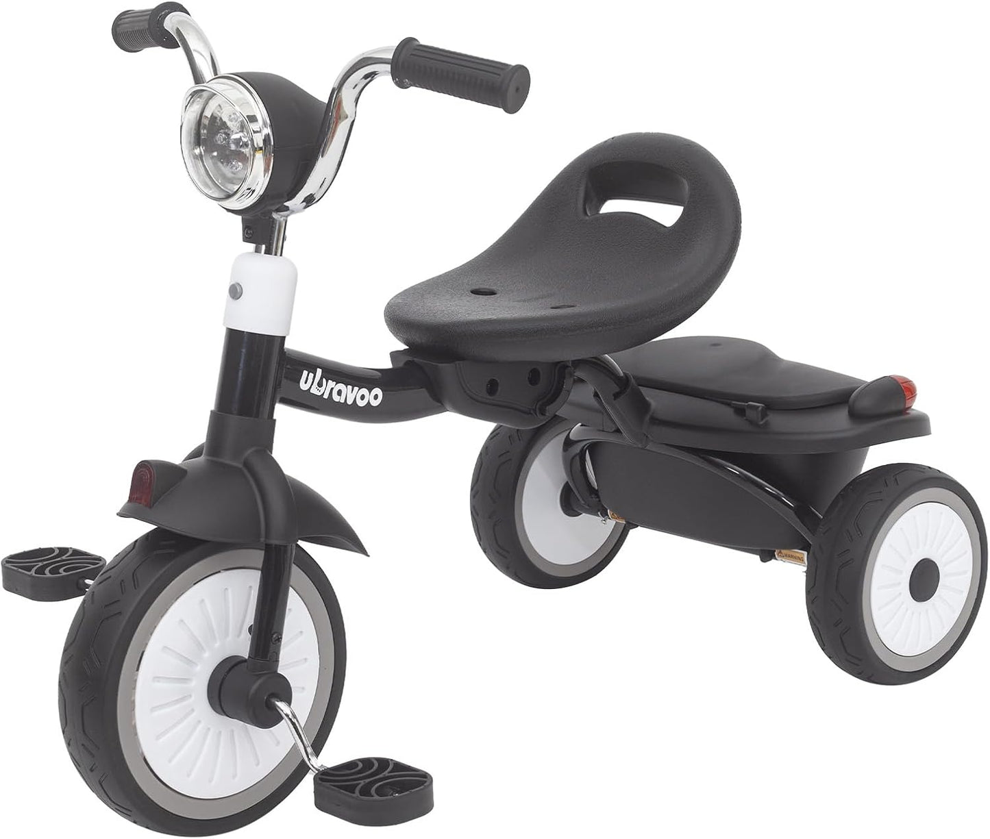 UBRAVOO Baby Dreirad - Klappbares Kleinkind-Dreirad Mit Pedalen, Coolen Lichtern, Robusten Rädern Und Bequemem Sitz - Erstes Lauflern-Fahrzeug Für 1-5 Jahre Alte Mädchen Und Jungen (Rot)