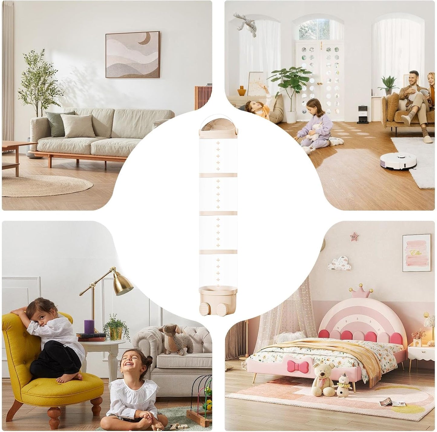 Ranley Stuffed Animal Storage Tube, Kids Plush Doll Clear Storage Tube, Stuffed Animal Doll Storage Holder Standing