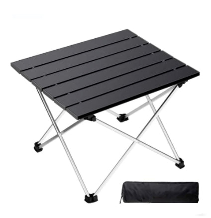 Portable Camping Table, Roll Top Aluminum Folding Lightweight Camping Table with Carry Bag for Picnic, Beach, Fishing, BBQ, Hiking, Fishing