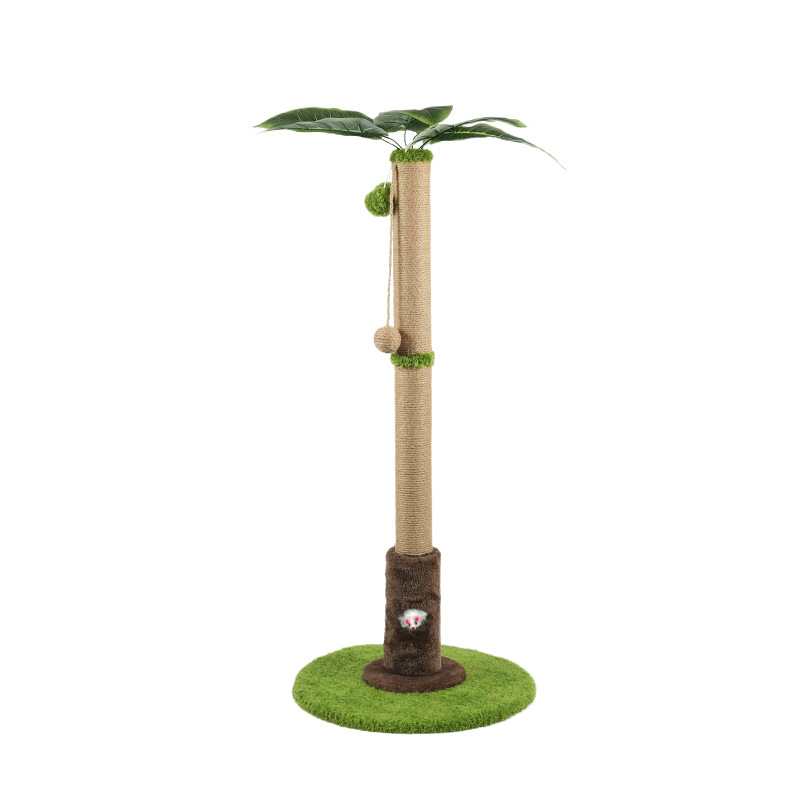 Cat scratching post with palm tree design - tall model with rotating base