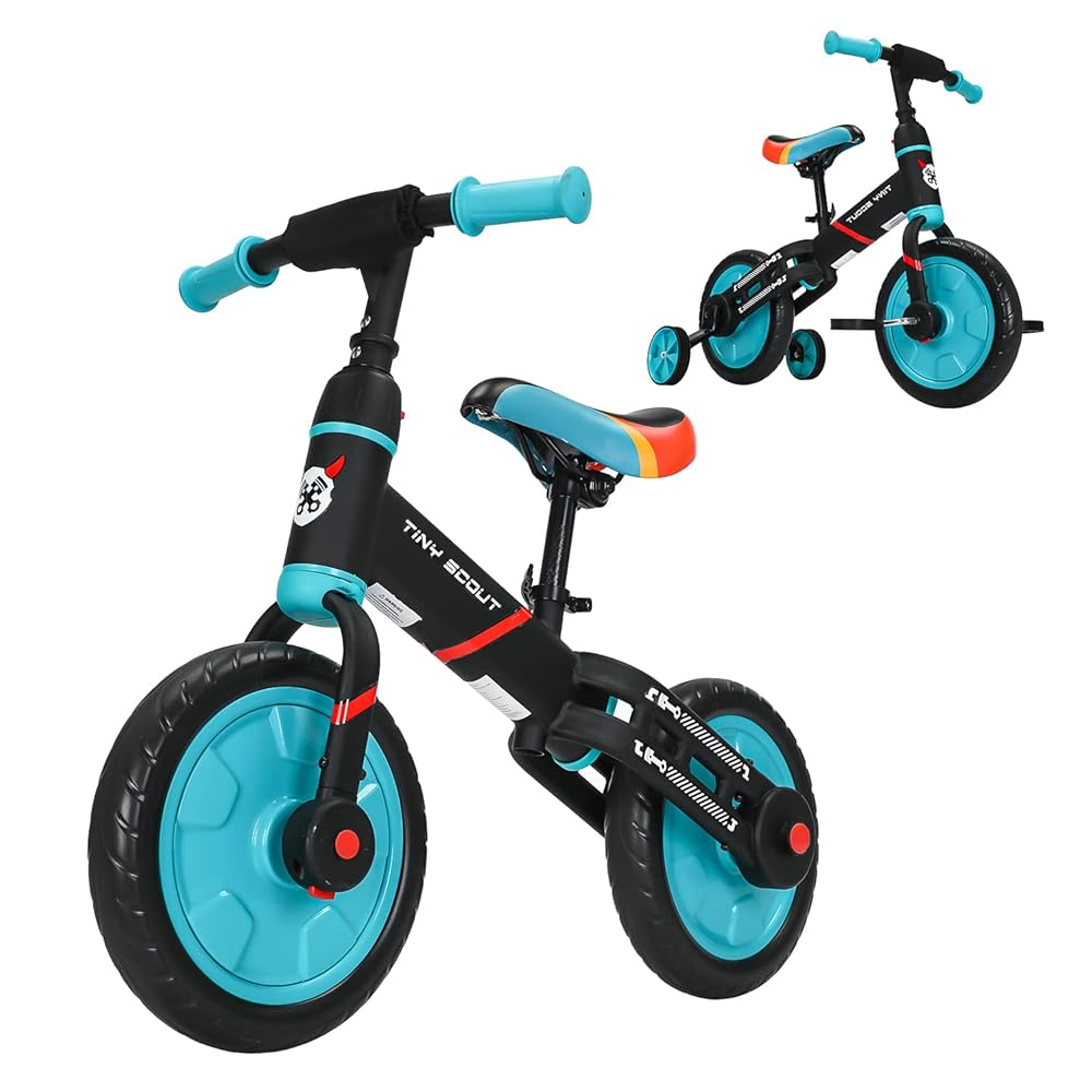 UBRAVOO Laufrad für Kinder ab 3 4 5 Jahre, 4-in-1 Fahrrad mit Option Stützräder und Pedale, Sportlicher Rahmen, 28 cm Räder, Sattel höhenverstellbar