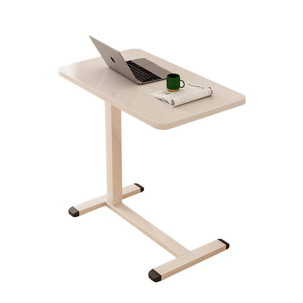 Overbed Bedside Table with Wheels, Adjustable Hospital & Home Use Bed Table, Rolling Laptop Table, Mobile Standing Desk, White