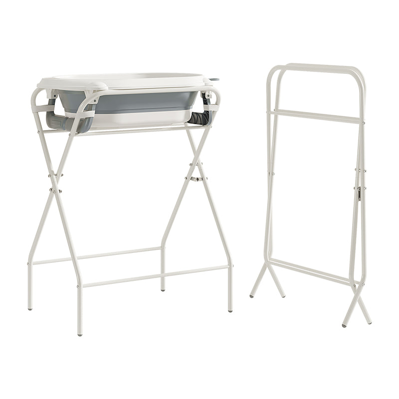 Faltbare Babybadewanne mit Gestell – XXL Babywanne mit Ständer, 2.0 Thermometer – Perfekt zum Duschen – Geeignet für Kinder von der Geburt bis 3 Jahre – Ideal als Babygeschenk
