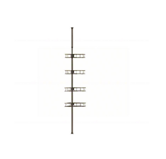 Extendable corner storage rack for bathroom