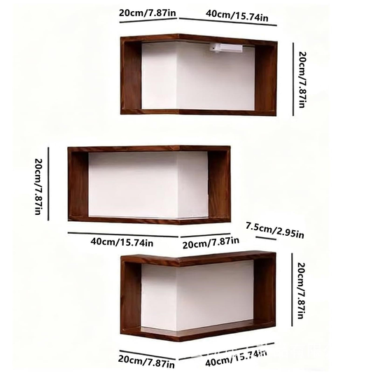 Floating corner shelf
