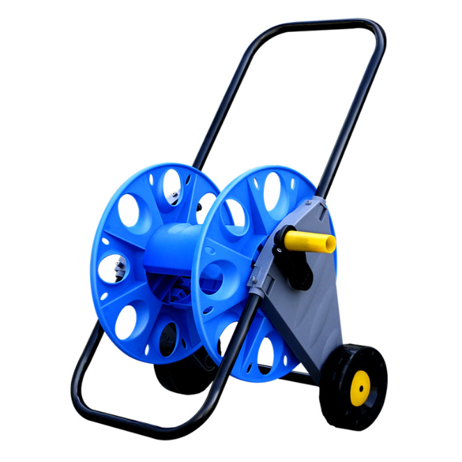 Hand-pushed hose cart