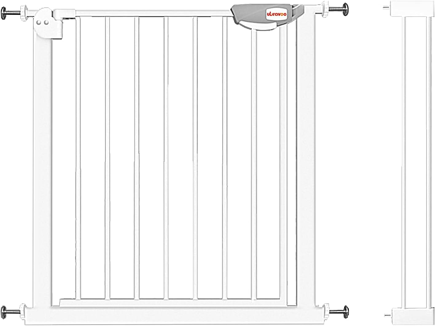 UBRAVOO Baby Gate for Dogs,Height 100CM Door Safety Gate for Child 76-84 cm Wide Auto Close Triple Lock Open Keep Stair Gate(Black)