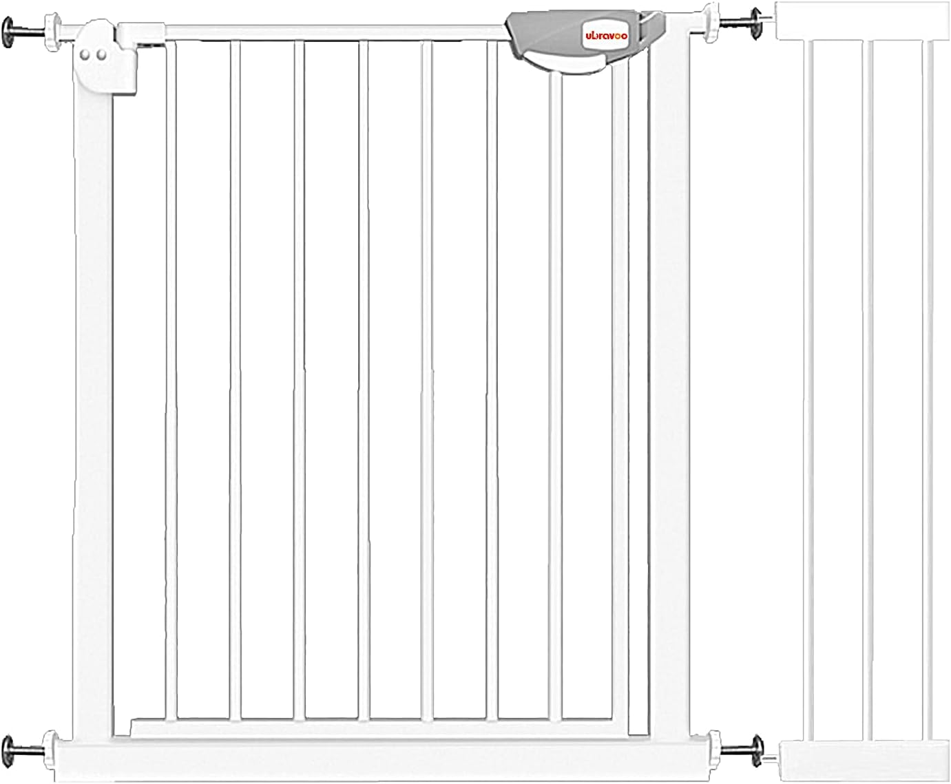 UBRAVOO Baby Gate for Dogs,Height 100CM Door Safety Gate for Child 76-84 cm Wide Auto Close Triple Lock Open Keep Stair Gate(Black)