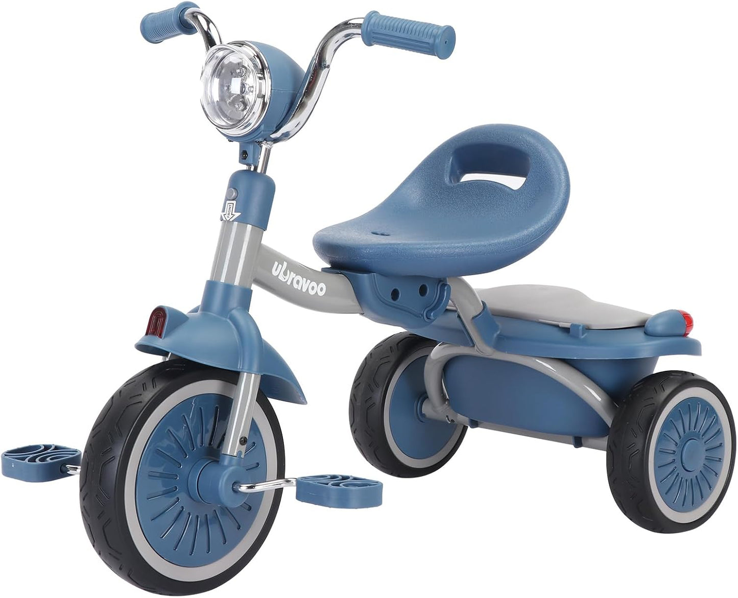 UBRAVOO Baby Dreirad - Klappbares Kleinkind-Dreirad Mit Pedalen, Coolen Lichtern, Robusten Rädern Und Bequemem Sitz - Erstes Lauflern-Fahrzeug Für 1-5 Jahre Alte Mädchen Und Jungen (Rot)