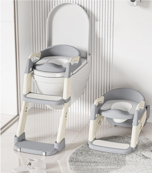 Kinder-Töpfchentrainingssitz mit Stufen, 2-in-1 Kleinkind-Toilettenleitersitz für Jungen und Mädchen