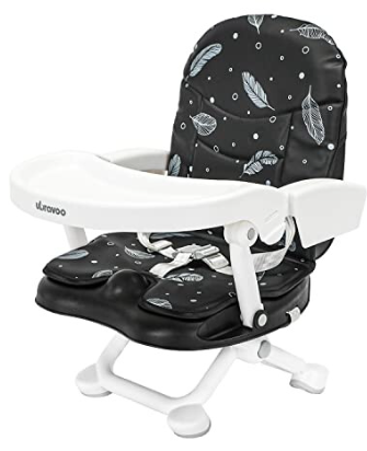 Elegant Black Feather Step Stool – Stylish & Non-Slip Booster Stool for Adults/Kids