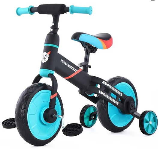 UBRAVOO Laufrad für Kinder ab 3 4 5 Jahre, 4-in-1 Fahrrad mit Option Stützräder und Pedale, Sportlicher Rahmen, 28 cm Räder, Sattel höhenverstellbar