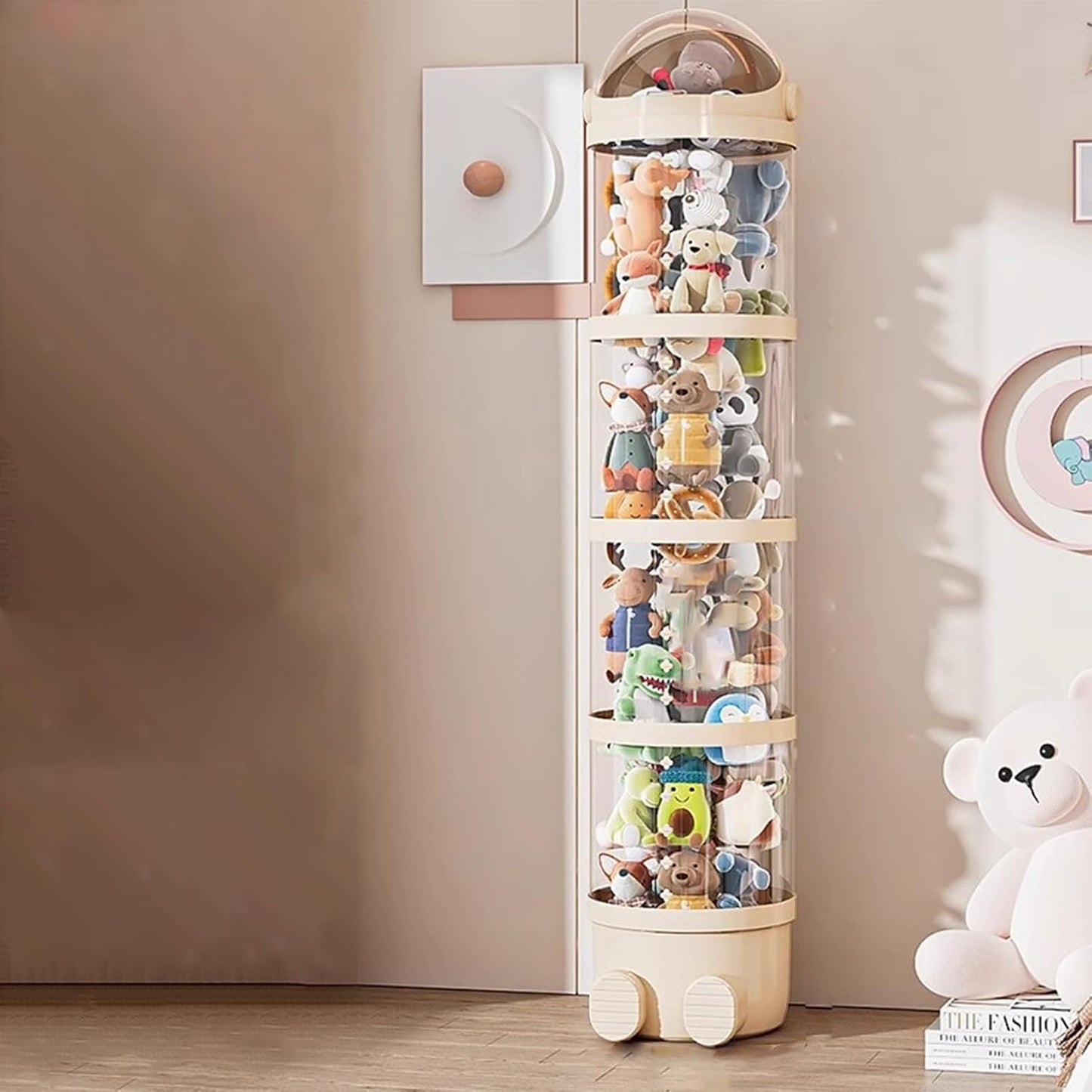 Ranley Stuffed Animal Storage Tube, Kids Plush Doll Clear Storage Tube, Stuffed Animal Doll Storage Holder Standing