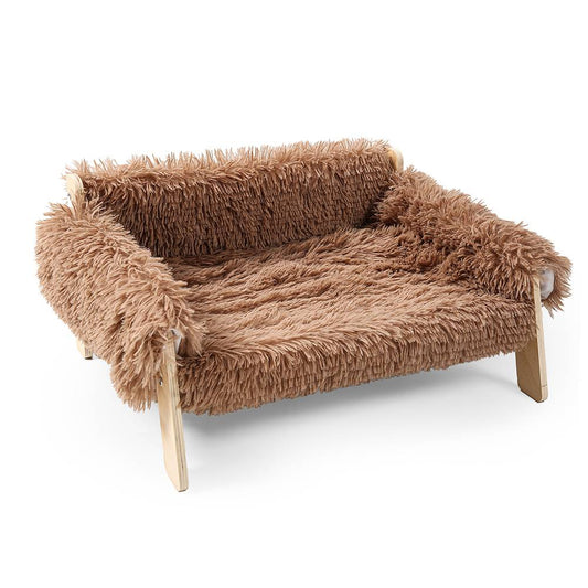 Plush Cat Sofa Bed - Khaki