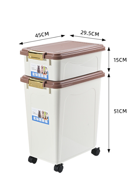 52L (12L + 40L) 3 Piece Stackable Airtight Dog Food Storage Container | Flip Top Lid Pet Food Storage Container | Plastic Scoop Cat Treat Dispenser For Dogs, Cat