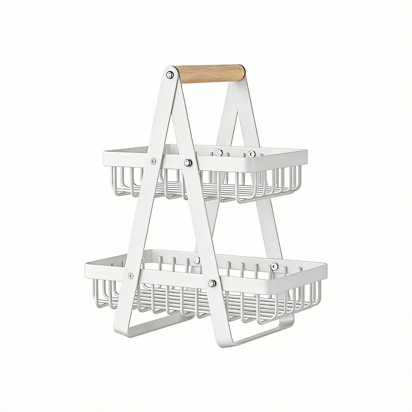 Portable fruit basket double-layer storage basket desktop storage basket snack storage rack drain basket fruit and vegetable basket