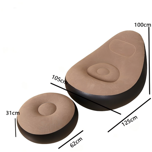Inflatable sofa with footstool