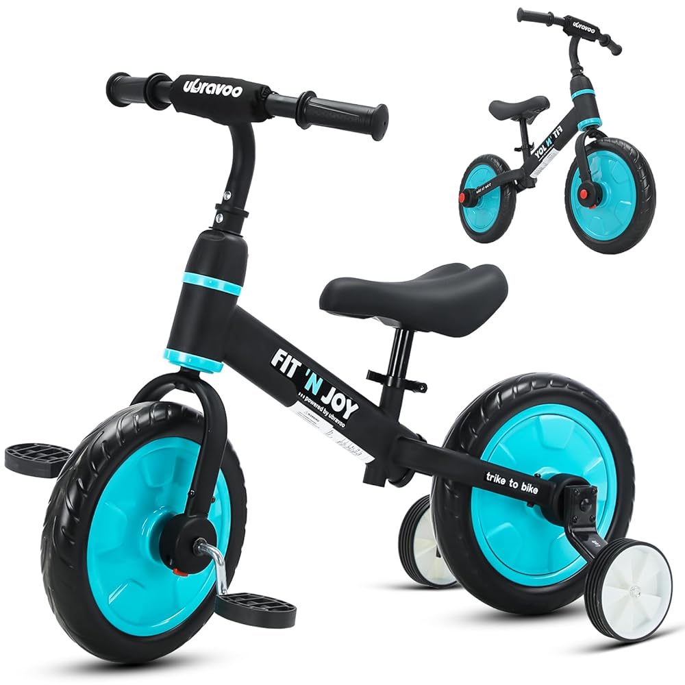 UBRAVOO Fit 'n Joy Kinderfahrrad Fahrräder, 4-in-1 Laufrad für Kinder mit Pedalen und Stützrädern, Trike-to-Bike Kinderrad für Jungen und Mädchen von 2 bis 5 Jahren (Rosa)