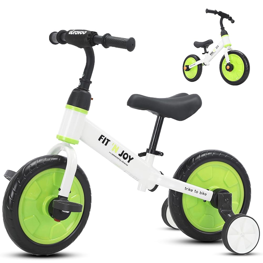 UBRAVOO Fit 'n Joy Kinderfahrrad Fahrräder, 4-in-1 Laufrad für Kinder mit Pedalen und Stützrädern, Trike-to-Bike Kinderrad für Jungen und Mädchen von 2 bis 5 Jahren (Rosa)