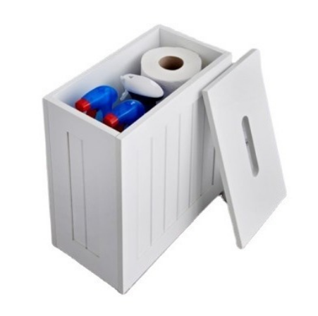 Bathroom Toilet Storage Cabinet---White