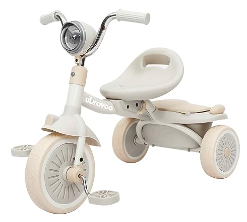 UBRAVOO Baby Dreirad, Klappbares Kleinkind-Dreirad mit Pedalen, Coole Lichter, Robuste Räder und Bequemer Sitz, Baby Erstes Lauflern-Dreirad für 1-5 Jahren im Alter Mädchen und Jungen (Blau)