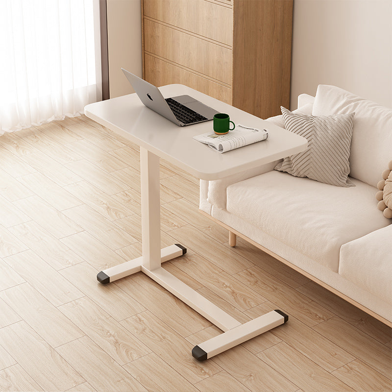 Overbed Bedside Table with Wheels, Adjustable Hospital & Home Use Bed Table, Rolling Laptop Table, Mobile Standing Desk, White