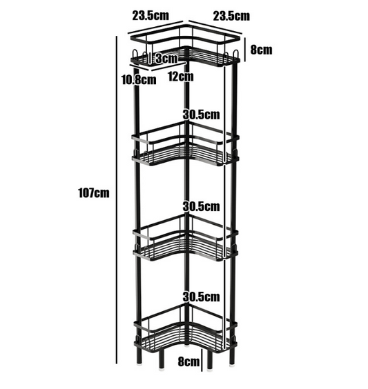 4-tier iron corner storage rack for the bathroom