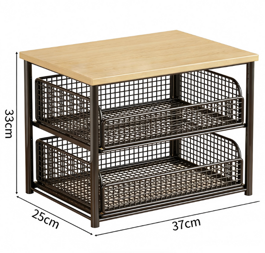 Double-layer coffee drawer storage