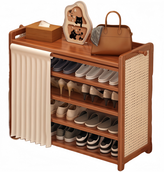5-layer 90cm bamboo shoe rack